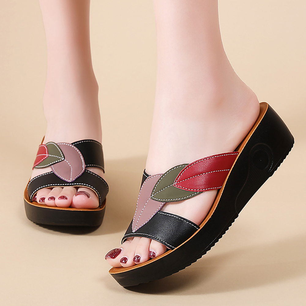 Women's Thick-Soled Wedge Snea - Ethnic Modern Fashion 评论和价格