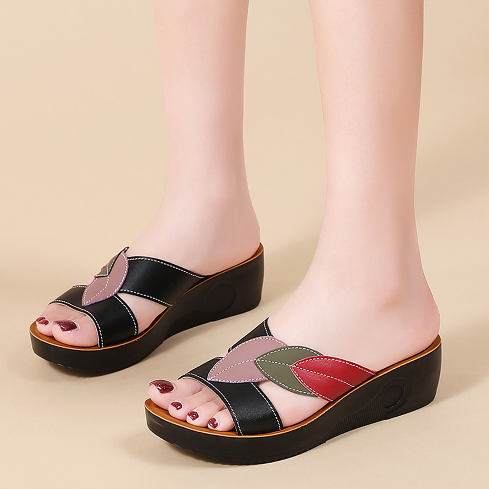 Women's Thick-Soled Wedge Snea - Ethnic Modern Fashion 评论和价格