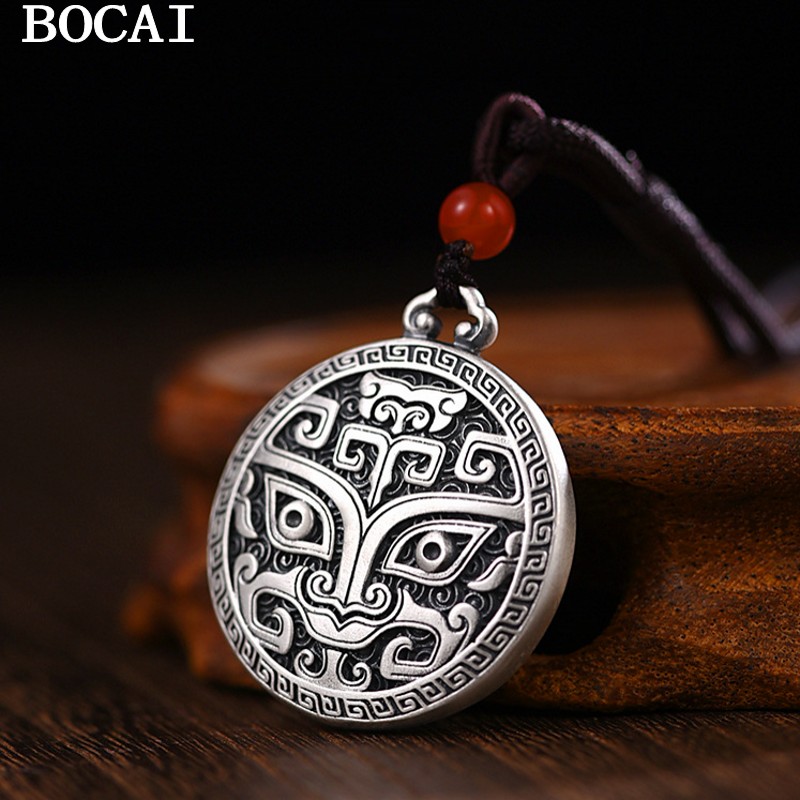 BOCAI S999 Silver Pendant for  - Ethnic Fashion Design 评论和价格